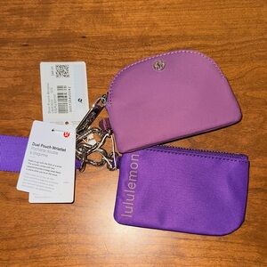 Lululemon Dual Pouch Wristlet in Lavender & Purple NWT